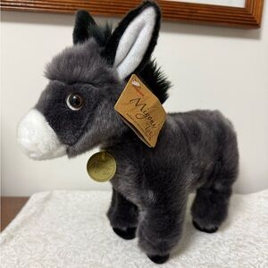 NWT Aurora Miyoni Tots 10" Donkey Foal Gray and White Plush Stuffed Animal
